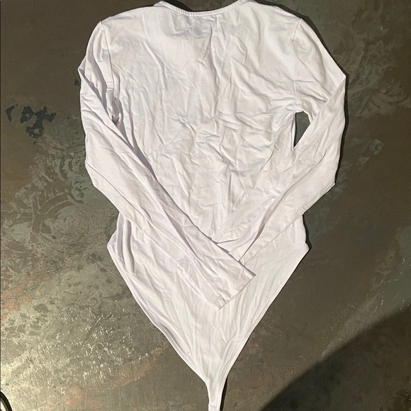 Zara White Long Sleeve Button up Bodysuit - Picture 4 of 4